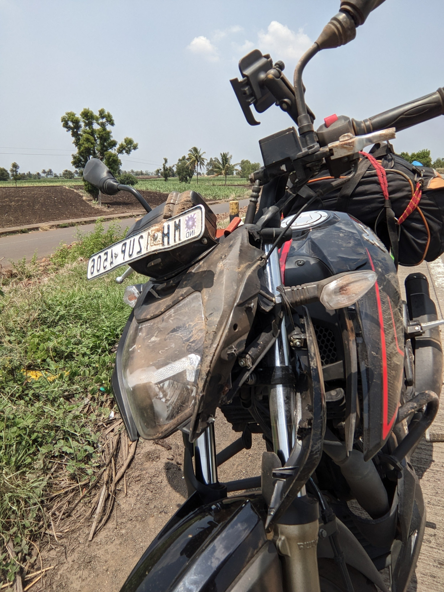 front section of the bike was damaged